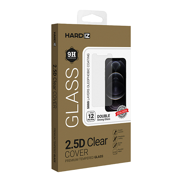 Стекло защитное для Apple iPhone 12 Pro Max Hardiz Premium Full Screen Cover (2.5D) черное