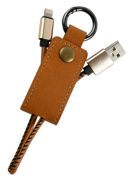 Кабель-брелок MB Mobility USB – Lightning, 25 см, коричневый