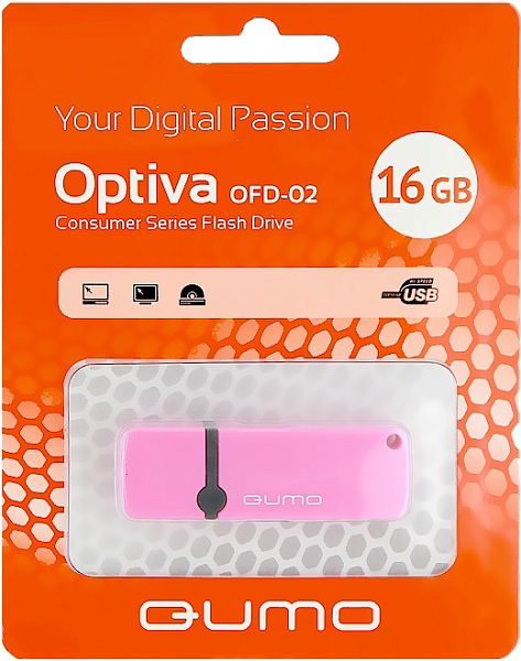 USB-накопитель Qumo Optiva 02 USB 2.0 16GB Pink