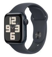 Apple Watch SE (2024) GPS 40mm Aluminum Case with Midnight/Midnight Sport Band S/M (MXE73)