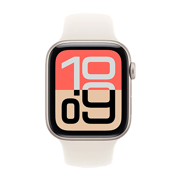 Apple Watch SE 3 (2025) GPS 44mm Aluminum Case with Starlight/Starlight Sport Band S/M (MEHG4)